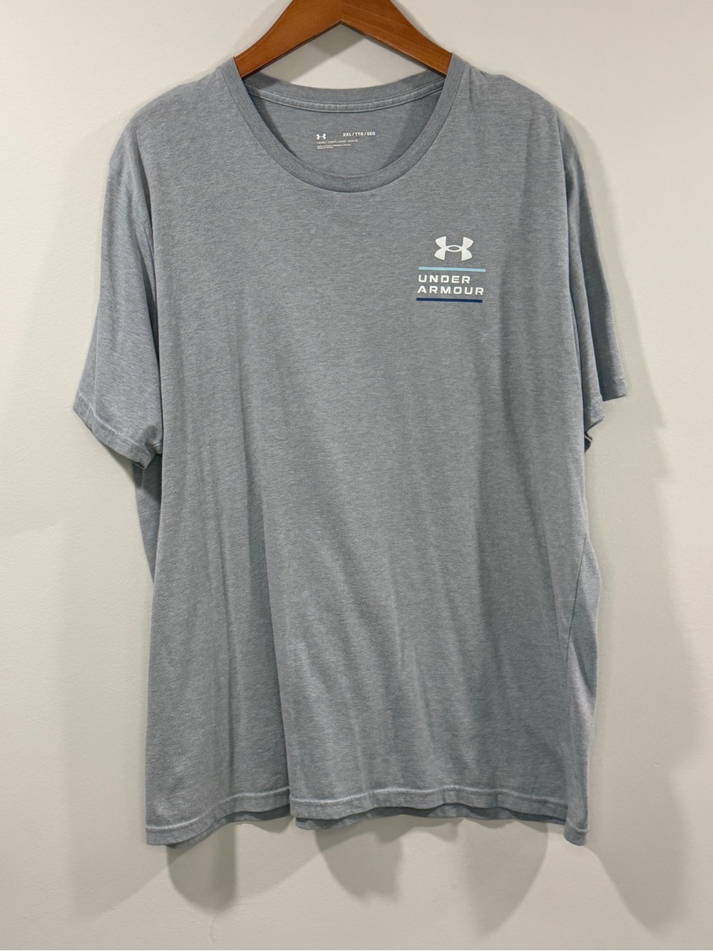 Under Armour Men's Heather Gray Short Sleeve Logo Tee Size XXL